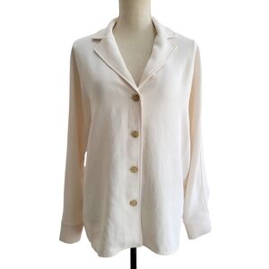 Wilfred Freeform Shirt Blouse Button‎ Down Long Sleeve Cream Size S